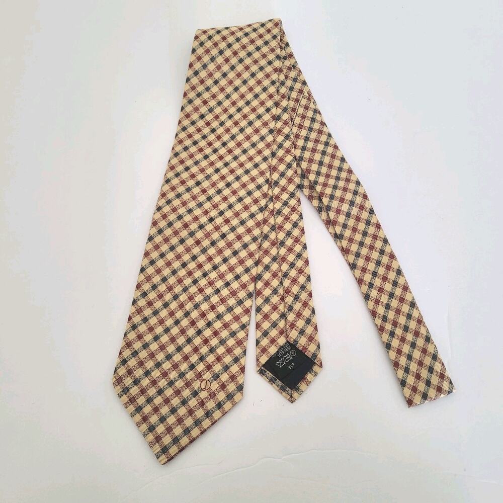 Dunhill Men's Neck Tie Made In England Designer Silk Multicolor Plaid Check Logo